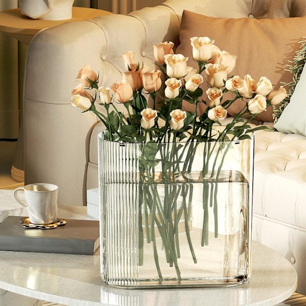 Blomvas Elegant Vas för Blommor för Blomsteraffär Restaurang Matbord Grå-Grå-Grå