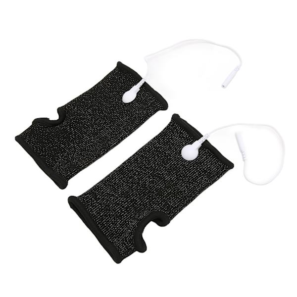 2st ledande armband Minskar smärta Svullnad Silver Fiber Elastisk för artrit Domningar Svart