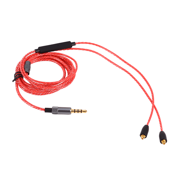 Udskiftningsopgradering lydkabel 3,5 mm stik til MMCX-stik SE215 SE425 SE535 hovedtelefon DIY rød