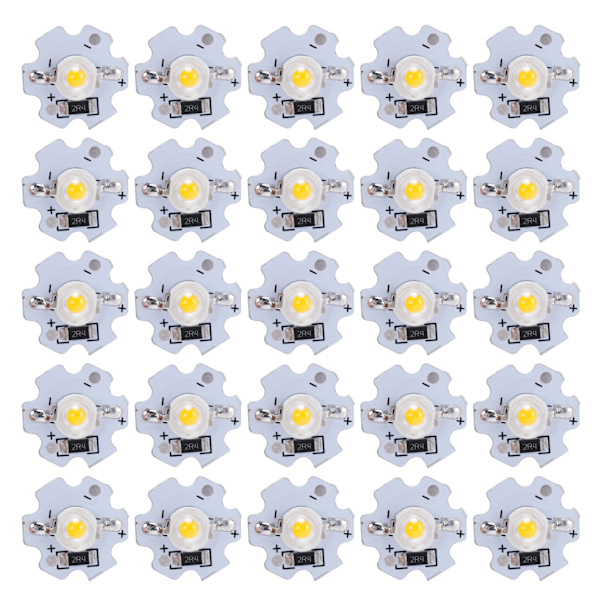 25 kpl 5V LED-sirua 200LM 3W suuritehoinen LED-lamppuhelmet DIY-valaistuslaitteisiin Keltainen valo 588-590NM