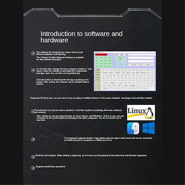 3 Taster Makroprogrammering Mini Tastatur for Photoshop Gaming Hvit A