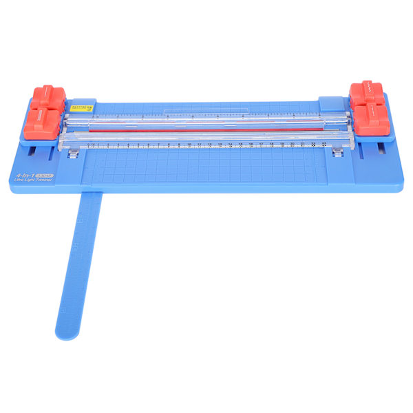 Paper Cutter 4 in 1 Rolling Portable Photo Trimmer Dotted Straight Wavy Creasing GaugeBlue