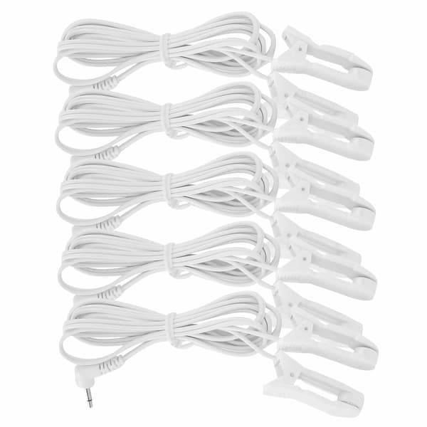 5 stk. 2,5 mm øreclips elektrode ledning til digital TENS massage maskine