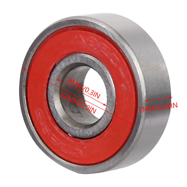 8 stk. Skateboard Scooter 608 Kugleleje Miniature Skate Roller Kugleleje Kit (rød 7)