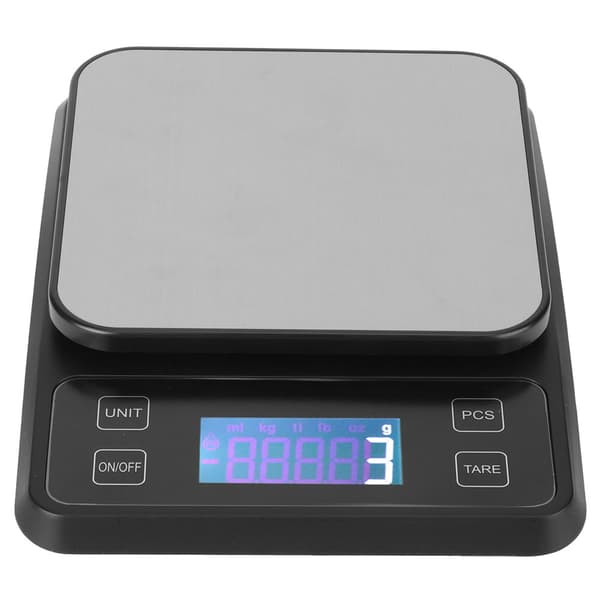 Bærbar Mini Digital Elektronisk Bagevægt i Rustfrit Stål Køkkentilbehør 5kg/1g Sort