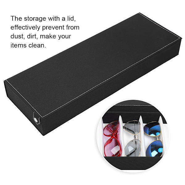 8 Grids Dammtät Glasögon Case Organizer Solglasögon Förvaringslåda Smycken Display Container