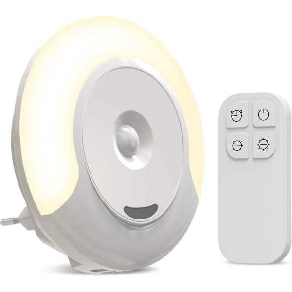 Barne-fjernkontroll Vegglampe nattlys med 11 lysstyrkenivåer for barnerom og gang