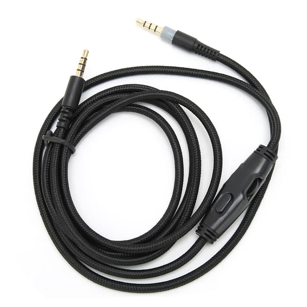 Hörlurskabel 3.5mm Hane till Hane Ljudkabel med Volymkontroll för HyperX Cloud