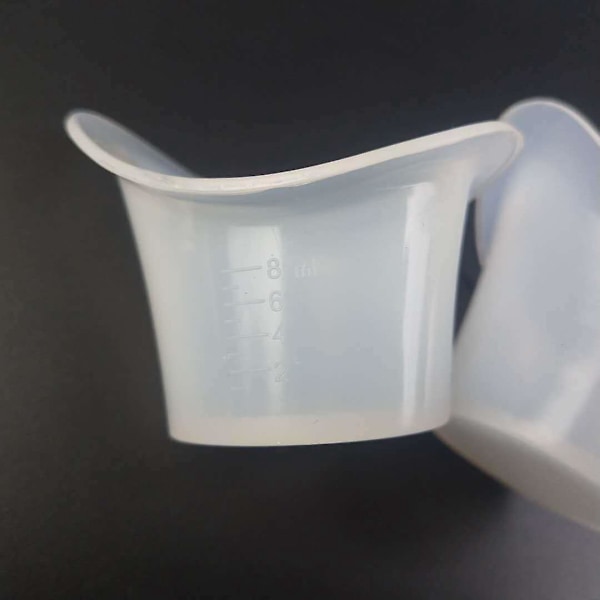 Silicone Ögonbadskupor Kit 10st Ögonspolning Rengöringssköljkupor med Kalibrering för Uppfriskande Trötta Ögon