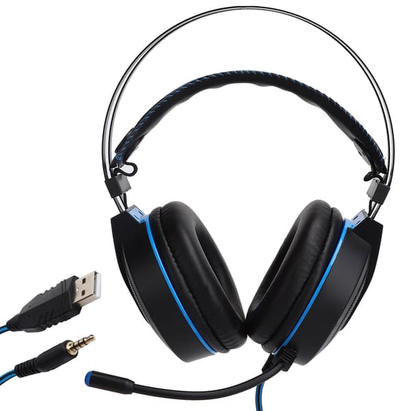 Kablet Gaming Hodetelefon LED Lysende Datamaskin Gaming Headset med 3,5 mm Jack for PS4