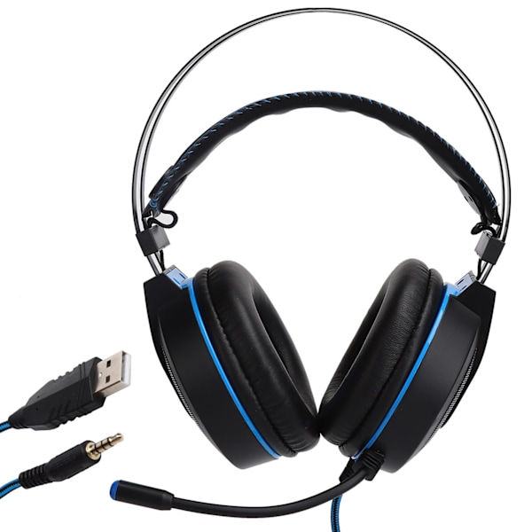 Kablet Gaming-hovedtelefon LED Lysende Computer Gaming Headset med 3,5 mm Jack til PS4
