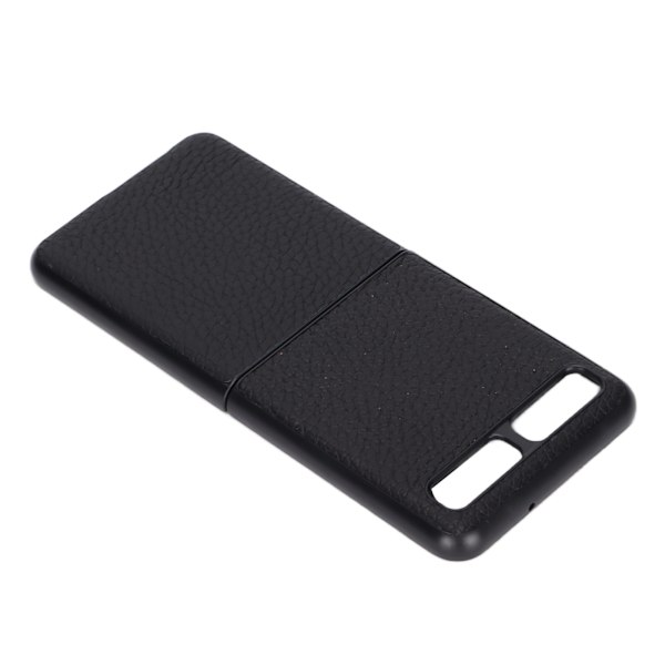 Läderfodral för Samsung Galaxy Z Flip, skyddande skal, reptåligt, svart, typ 1