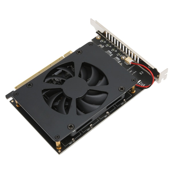 M.2 PCIE Adapter PCIe 4.0 X16 til 4 Port M.2 NVMe med kjølevifte NVME Raid Card 4x32Gbps M.2 SSD Adapter for Windows