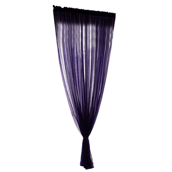 Enkel stil polyester vindue voile tyl gardin gennemsigtige paneler soveværelse stue indretning lilla 1x2.7m