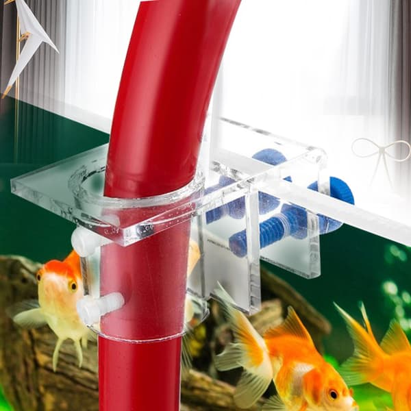 Transparent Akryl Vandrør Blød Rørholder til Akvarium (enkelt hulholder)
