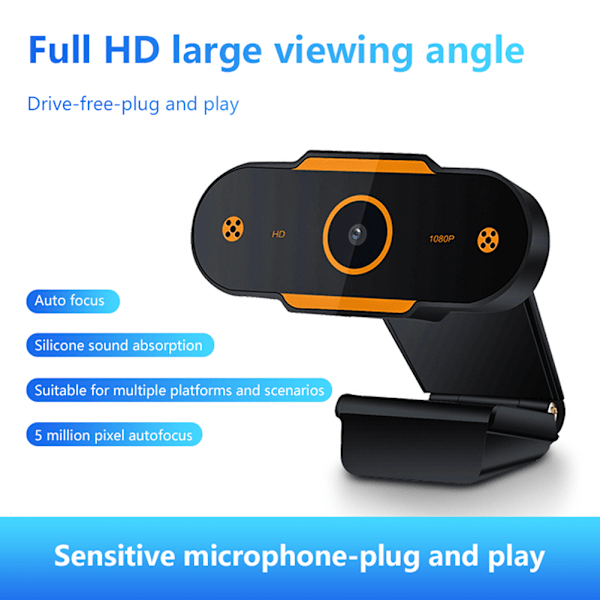 Autofokus HD webkamera med mikrofon webkameraer for direktesending videosamtale hjemmekontor