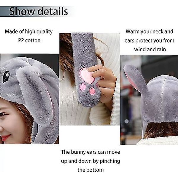Rabbit Ear Moving Hat - Sjov Bunny Ears Cosplay Cap til børn og voksne