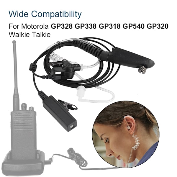 4ft säteilyltä suojattu Walkie Talkie -kuuloke PTT-akustinen putkikuuloke Motorolalle