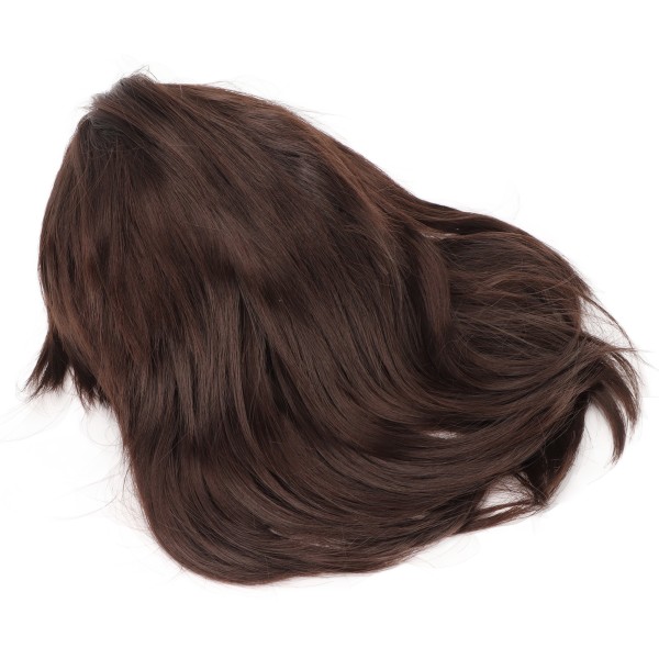 Herrperuk Kort Brun Rak Andas Inre Mesh Mjuk Fluffig Deformering Resistant Man Peruk