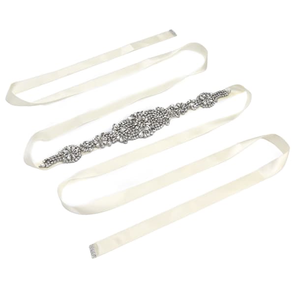 Rhinestone brudekjolebelte Elegant midjebelte Klestilbehør for brud brudepike Hvit