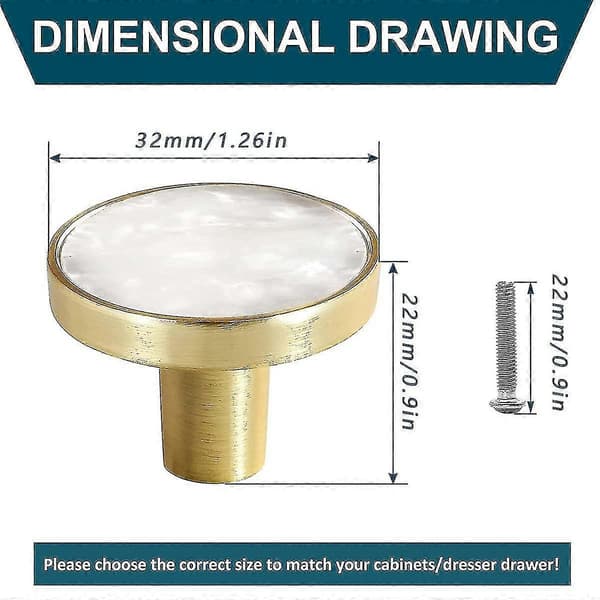 Round Single Hole Small Handle, 4 Pcs Brass Door Knobs, Brass Dresser Knobs, Cabinet Knob For Drawer -NMAOV