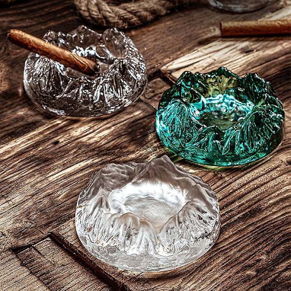 Green Crystal Glass Tuhkakuppi - Tyylikäs ja tyylikäs tuhkakuppi toimisto- ja hotellikäyttöön