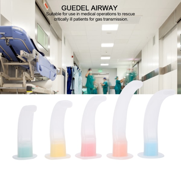 9 stk Engangs førstehjelp Oral Air Way Guedel Airway Tube Gassguiderør for pasienter