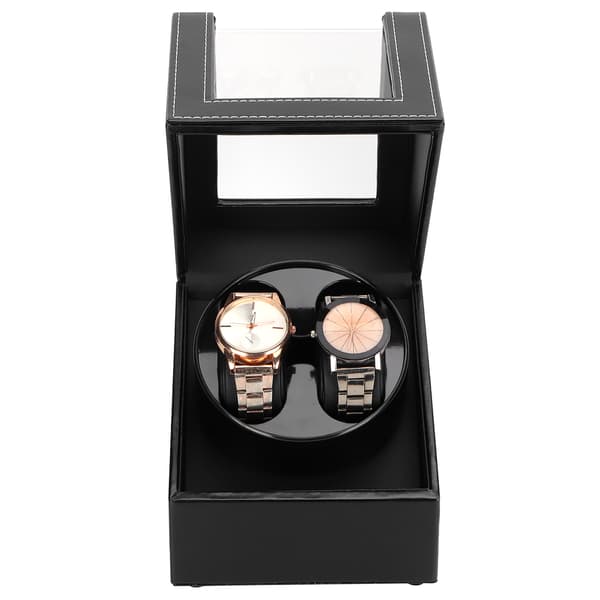 Automatisk klokkeviklerboks for mekanisk klokke USB-plugin Display Case Lærstil