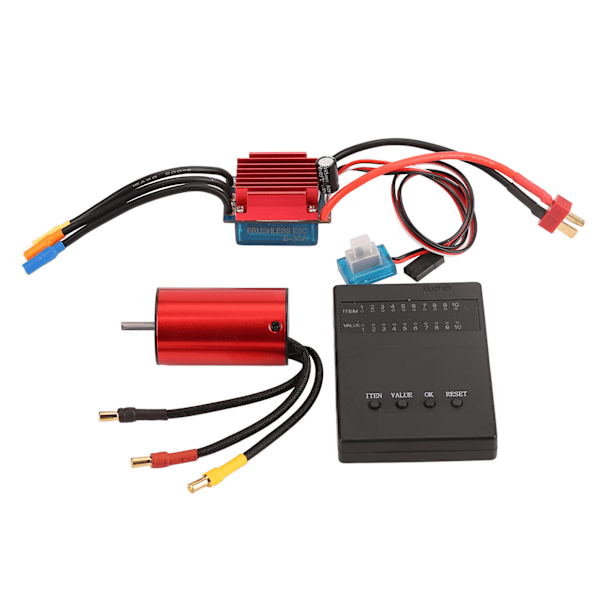 Børsteløs motor ESC-sett 5900KV vanntett børsteløs motor 35A ESC programmeringskort kombinasjonssett for HSP for 1/12 RC-bil
