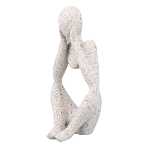 Harpiks Tenker Statue Abstrakt Tenker Figur Tenker Stil Dekorasjon for stue Kontor Bokhylle Sandstein Fokus