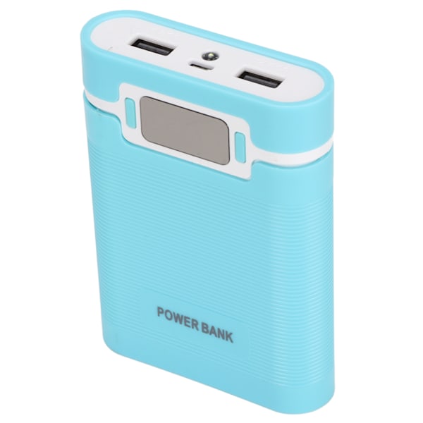 DIY Mobil 18650 Batteriladdare Powerbank 4 Batterier Kapacitetslåda Mikroingång 2-vägsladdning med LCD-display Blå