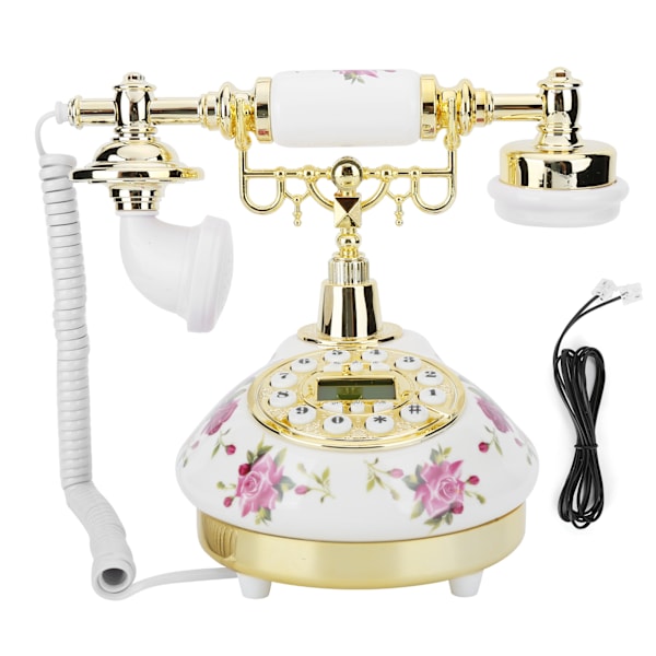 CT‑N8006 Retro-stil trykk roterende skive keramisk imitasjon skrivebordstelefon hjemmekontor