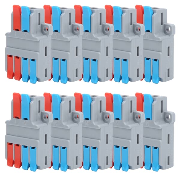10 stk. kabelkonnektor terminal multifunktion 2 ind 4 ud hurtig ledningsforbindelse LT-624