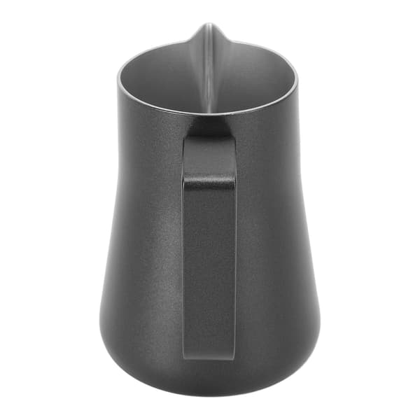 Mælkeskummerkande i rustfrit stål, kande til opskumning, blandekop til kaffedrikke 350 ml sort