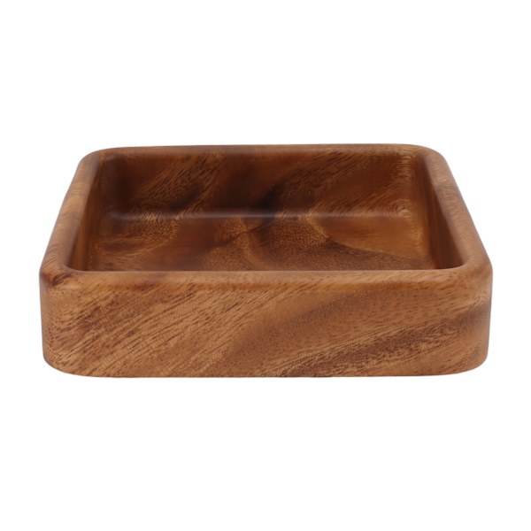 Valnøddefrugtfad Glat Tekstureret Elegant Træserveringsbakke til Snack Frugt Nød Køkkenredskaber Firkantet 15x15cm