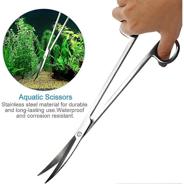 Lämpligt 5 i 1 Akvarie Aquascaping Kit i Rostfritt Stål Akvarium Vattenväxter Verktygsset Pincett Sax