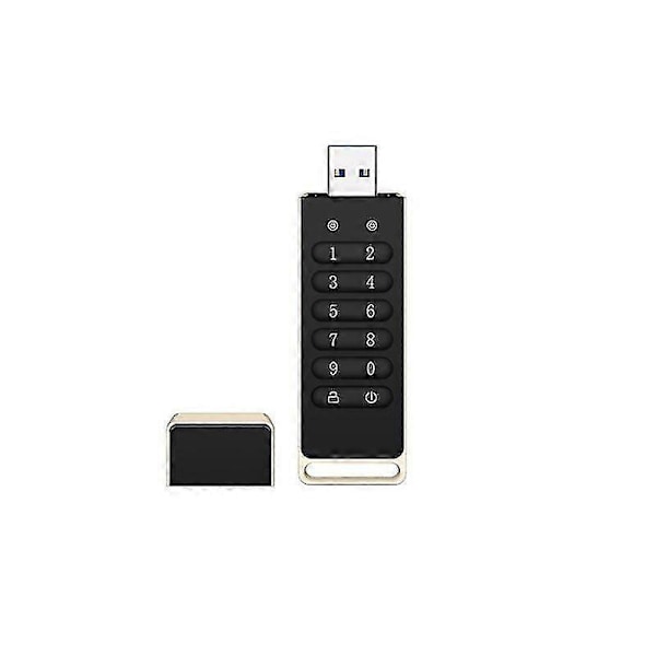 Säker USB-enhet, 32GB Krypterad USB-minne Hårdvarulösenord Minnessticka med Knappsats USB 3.0