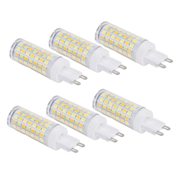 6 stk. 90LED G9 pære 9W 220V dæmpbar blød varm hvid LED pære til lysekrone loft vægbelysning