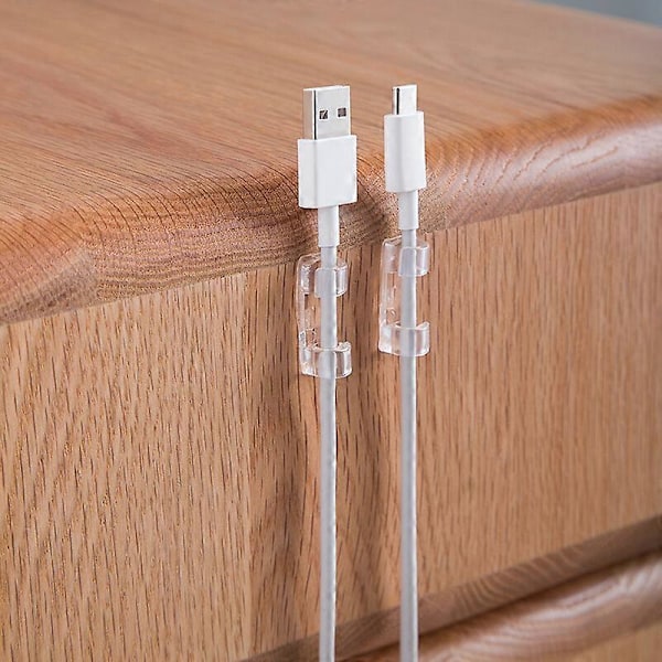 70 Stk. Selvklæbende Kabelclips Selvklæbende Kabelholder, Kabelstyring Holder Elektrisk Ledningsorganisator til TV/PC/Skrivebord