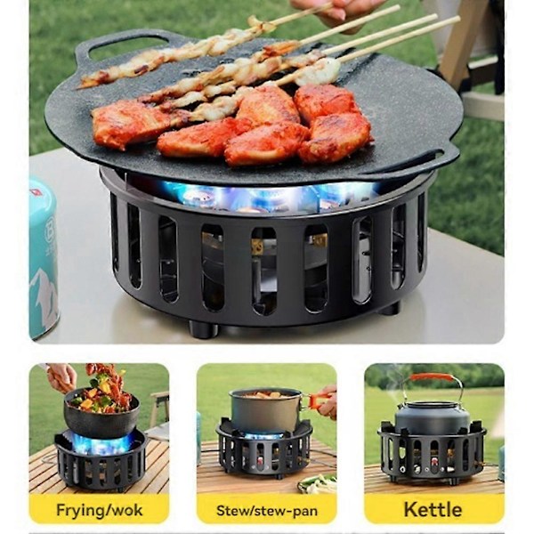 Leirintäpiknik BBQ-poltin Tuulenpitävät elektronisella sytytyksellä varustetut liedet, 21000W