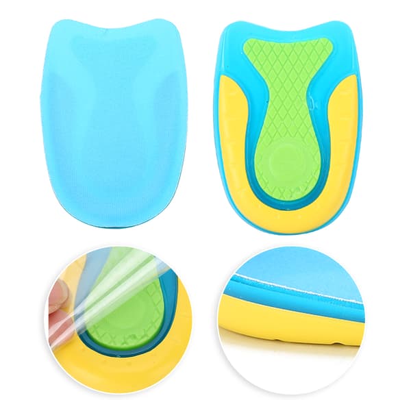 Unisex elastisk hælpute for støtdemping, smertelindring, pustende hælinnleggssåle (2 par)S