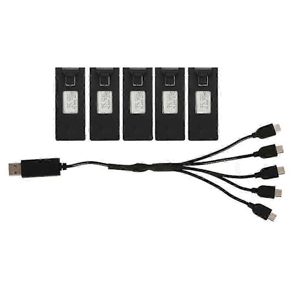 Drone Tilbehør 5 stk. Drone Lithium Batteri 3,7V 1800mah Fjernbetjening Flymodel Tilbehør