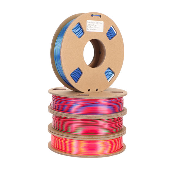 4 ruller silke dobbelt farve filament PLA filament 1,75 mm rød guld rød grøn rød blå grøn 3D printer filament bundt