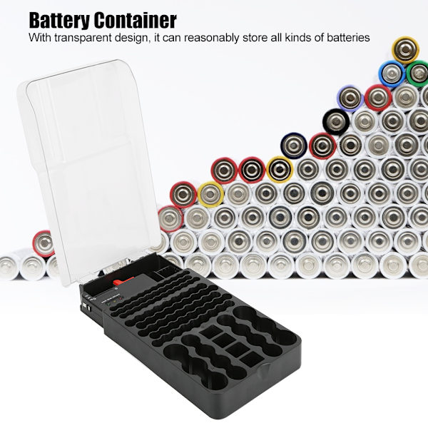 Multifunktionel 104 gitter 3 lys Batteriopbevaringsboks Organizer containerboks med batteritester