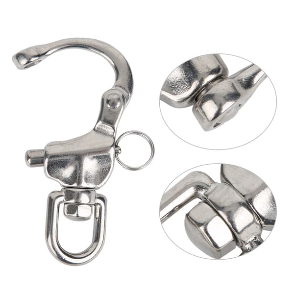 Bergsklättring Schackel 316 Rostfritt Stål Rotation Snabbkoppling Snap Hook 12x70mm