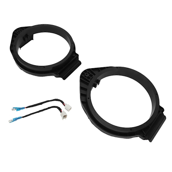 2 st 6,5 tum/16,5 cm Högtalarinstallationsdistans Uppdateringsring Adapter Svart med Kabelhärva