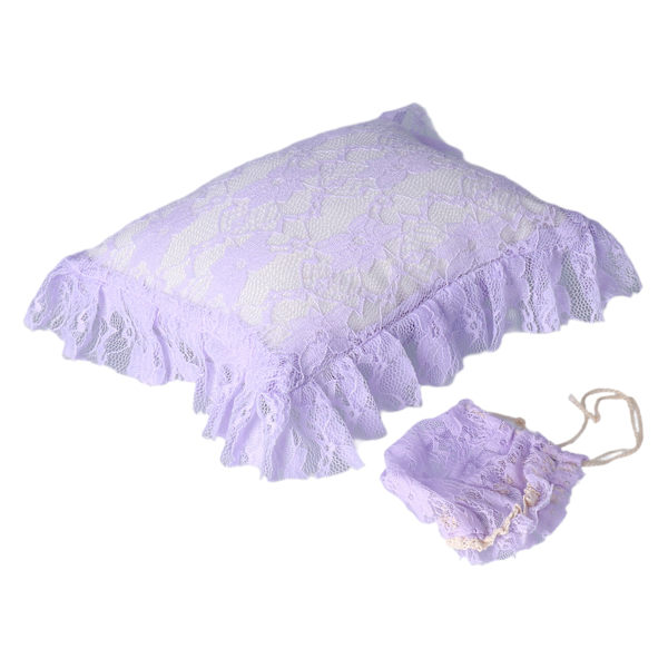 Vastasyntyneen valokuvaushattu ja tyyny, pehmeä, ihoystävällinen, söpö ja elegantti pitsihattu, valokuvausrekvisiitta (vaaleanpunainen hattu ja tyyny)