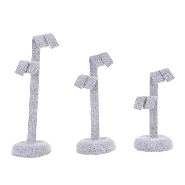 3 stk/sæt Skrivebordsdekoration Ornament Ørestikker Ørering Smykker Display Stand Opbevaring (Grå)