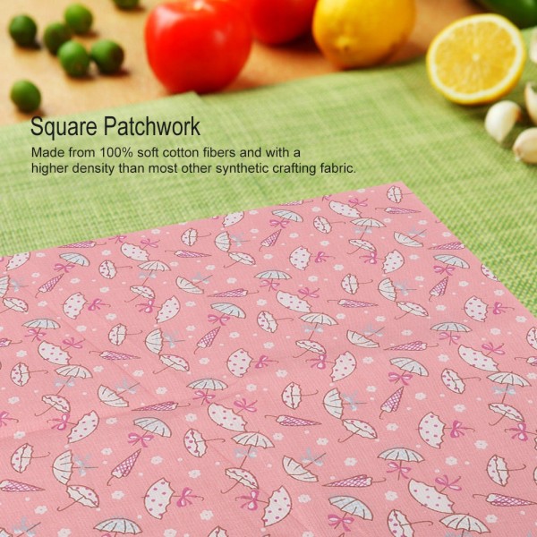 7 stk Pink Blomster Bomuldsstof Firkanter Quiltning Syning Forudskåret DIY til Craft Patchwork(L)