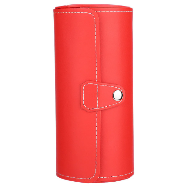 Armbåndsur PU Rulleholder Ringe Øreringe Display Etui Smykker Gaveæske Opbevaring (Rose Red)